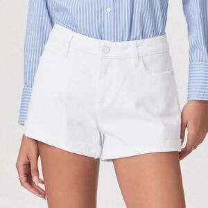 NWT Paige Jimmy Jimmy Optic White Denim Shorts Size 28 Distressed Cuff